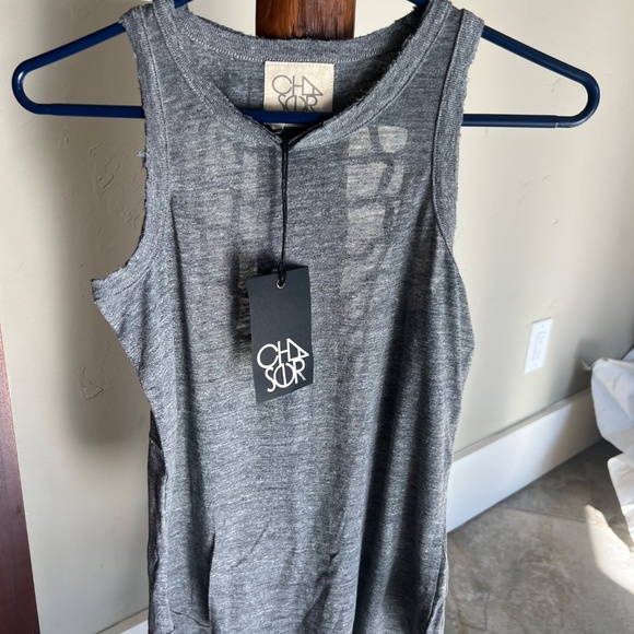 NEW W/Tags - Chaser Brand - Triblend Knot Back Tank - Gray - Women's US size XS - Picture 7 of 15